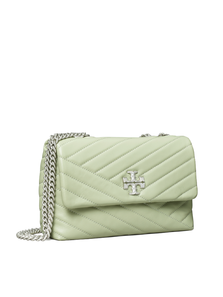Tory Burch Small Kira Chevron Leather Convertible Shoulder Bag Pine Frost