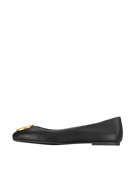 Tory Burch Chelsea Ballet Flat Tumbled Leather Perfect Black