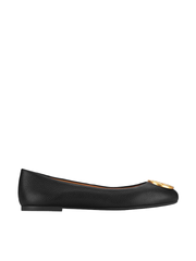 Tory Burch Chelsea Ballet Flat Tumbled Leather Perfect Black