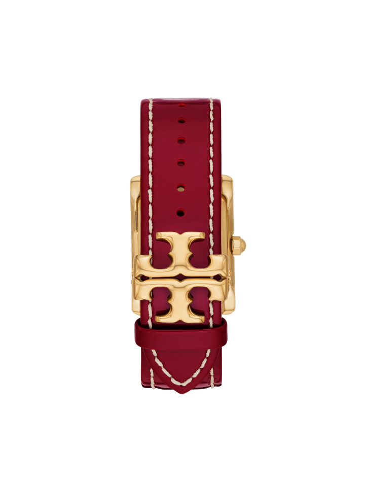 Tory Burch Eleanor Red Patent Leather/Gold-Tone Stainless Steel Watch