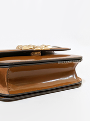 Tory Burch Eleanor Straw Small Convertible Shoulder Bag Brown