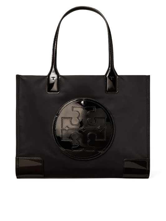 Tory Burch Ella Patent Small Tote Bag Black