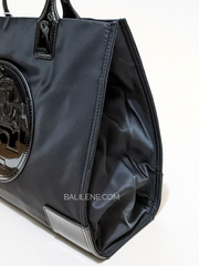Tory Burch Ella Patent Small Tote Bag Black