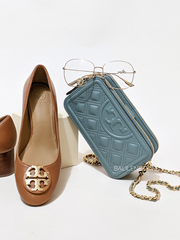 Tory Burch Fleming Double-Zip Mini Bag Arctic