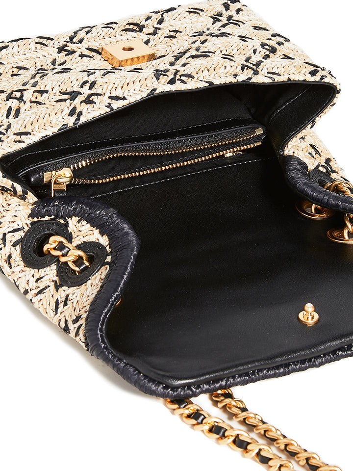 Tory Burch Women's Fleming Soft Straw Small Convertible Shoulder Bag -  Natural/Black