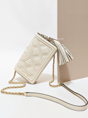 Tory Burch Fleming Soft Wallet Crossbody Bag New Cream