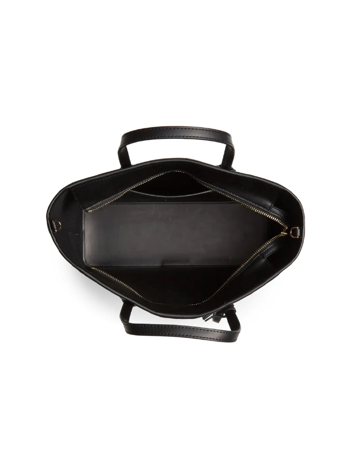 Tory Burch Gemini Link Canvas Small Top zip Tote Bag Black