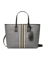 Tory Burch Gemini Link Canvas Small Top-zip Tote Bag Black