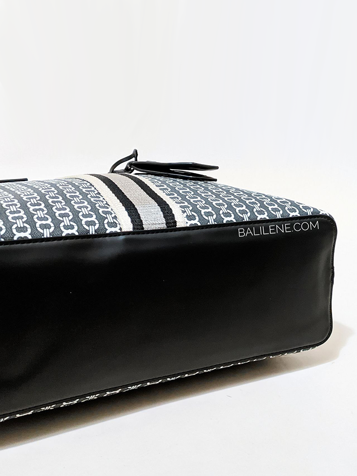 Tory-Burch-Gemini-Link-Canvas-Small-Top-zip-Tote-Bag-Black-Balilene-detail-bawah