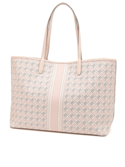 Tory Burch Geo Logo Tote With Strip Dusted Blush