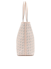 Tory Burch Geo Logo Tote With Strip Dusted Blush