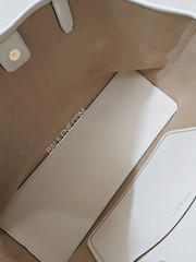 Tory Burch Geo Logo Tote With Strip Ivory Neutral