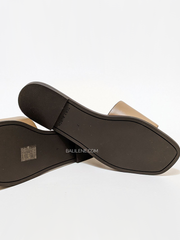 Tory Burch Ines Slide Textured Calf Leather Almond Flour
