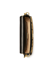 Tory Burch Kira Chevron Small Straw Shoulder Bag Natural Black