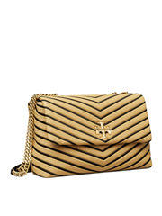 Tory Burch Kira Chevron Soft Straw Convertible Shoulder Bag Natural Black