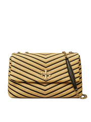 Tory Burch Kira Chevron Soft Straw Convertible Shoulder Bag Natural Black