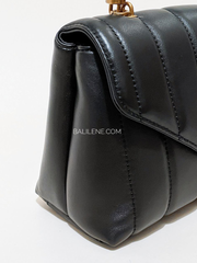 Tory Burch Kira Small Top-Handle Satchel Bag Black/Rolled Gold