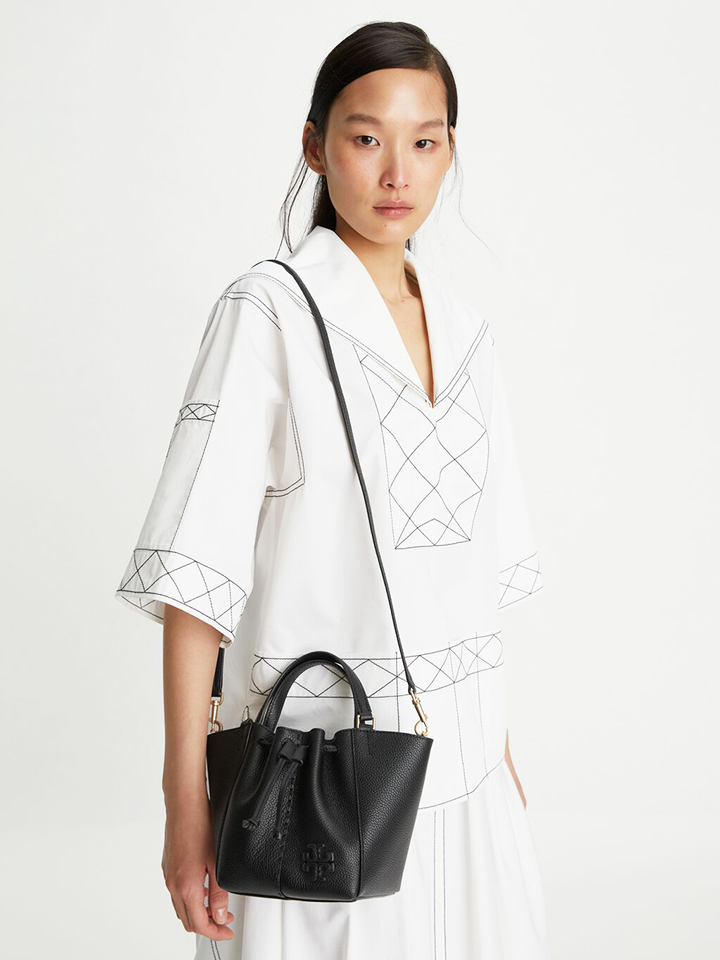 Tory-Burch-McGraw-Mini-Drawstring-Satchel-Bag-Black-Balilene-onmodel
