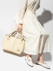 Tory Burch McGraw Smooth Satchel Buttermilk