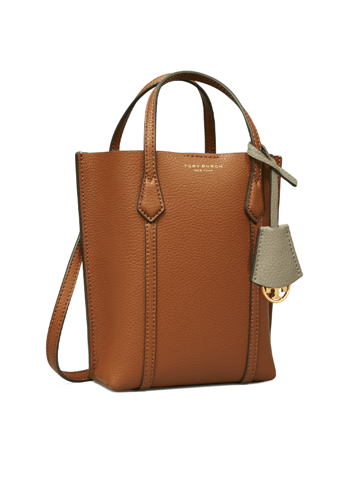 Tory Burch Perry Mini Bag In Leather Colour In Light Umber