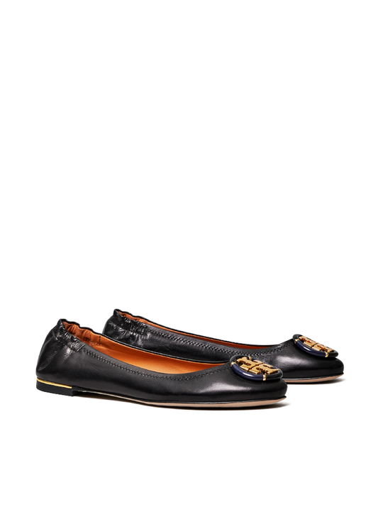 Tory Burch Multi-Logo Ballet Flat Shoes Black