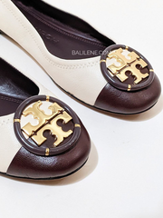 Tory Burch Multi-Logo Ballet Flats New Cream/Plum