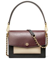 Tory Burch Robinson Color-block Convertible Shoulder Bag In Black/Port