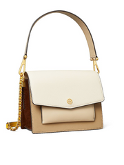 Tory Burch Robinson Color-block Convertible Shoulder Bag In Brie/Seaside Sand