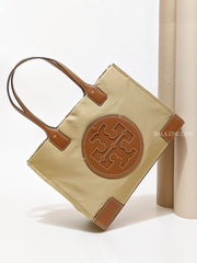 Tory Burch Ella Small Tote Bag Cocoa Sand