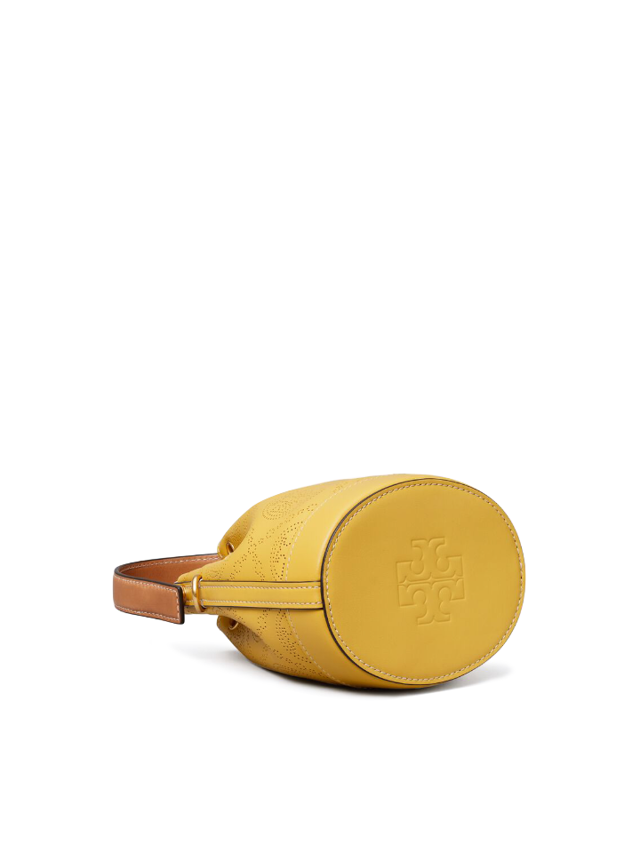 Tory-Burch-T-Monogram-Perforated-Leather-Mini-Bucket-Bag-Golden-Sunset-Balilene-bawah