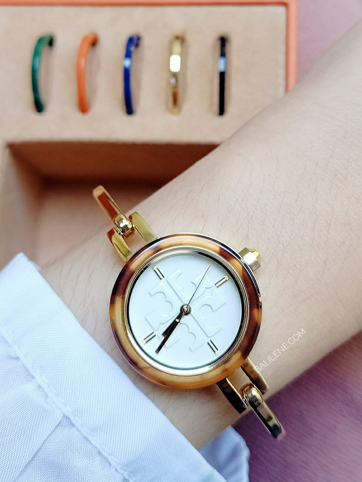 Tory-Burch-TBW2100-Gigi-Bangle-Stainless-Steel-Watch-Gold-Tone-Balilene-onhand