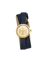 Tory Burch TBW4032 Reva Double Wrap Leather Navy Strap Watch