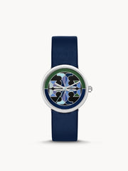 Tory Burch TBW4042 Reva Navy Leather Strap