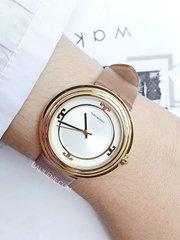 Tory Burch TBW6100 Bailey Watch Luggage Leather Gold-Tone Ivory