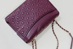 Tory Burch 43833 Fleming Convertible Shoulder Bag Medium Claret