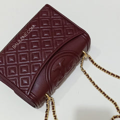Tory Burch 43834 Fleming Small Convertible Shoulder Bag Claret