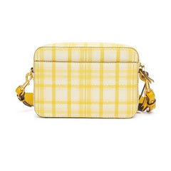 Tory Burch 53171 McGraw Plaid Camera Bag Yellow