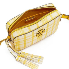 Tory Burch 53171 McGraw Plaid Camera Bag Yellow