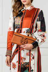 Tory Burch Miller Clutch Aged Camello