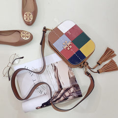 Tory Burch 58079 McGraw Patchwork Camera Bag Assam