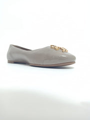 Tory Burch 60226 Everly Cap Toe Ballet Nappa Leather French Gray