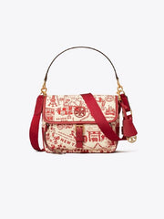 Tory Burch 74455 Perry Nylon Printed Crosbody Red Destination