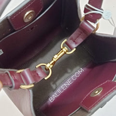 Tory Burch 74636 McGraw Embossed Colorblok Small Bucket Bag Claret