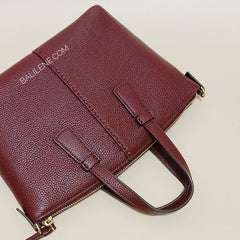 Tory Burch 74850 Mini Top Zip Satchel Claret