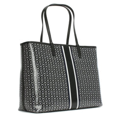 Tory Burch 33801 Gemini Link Large Tote Black Stripe