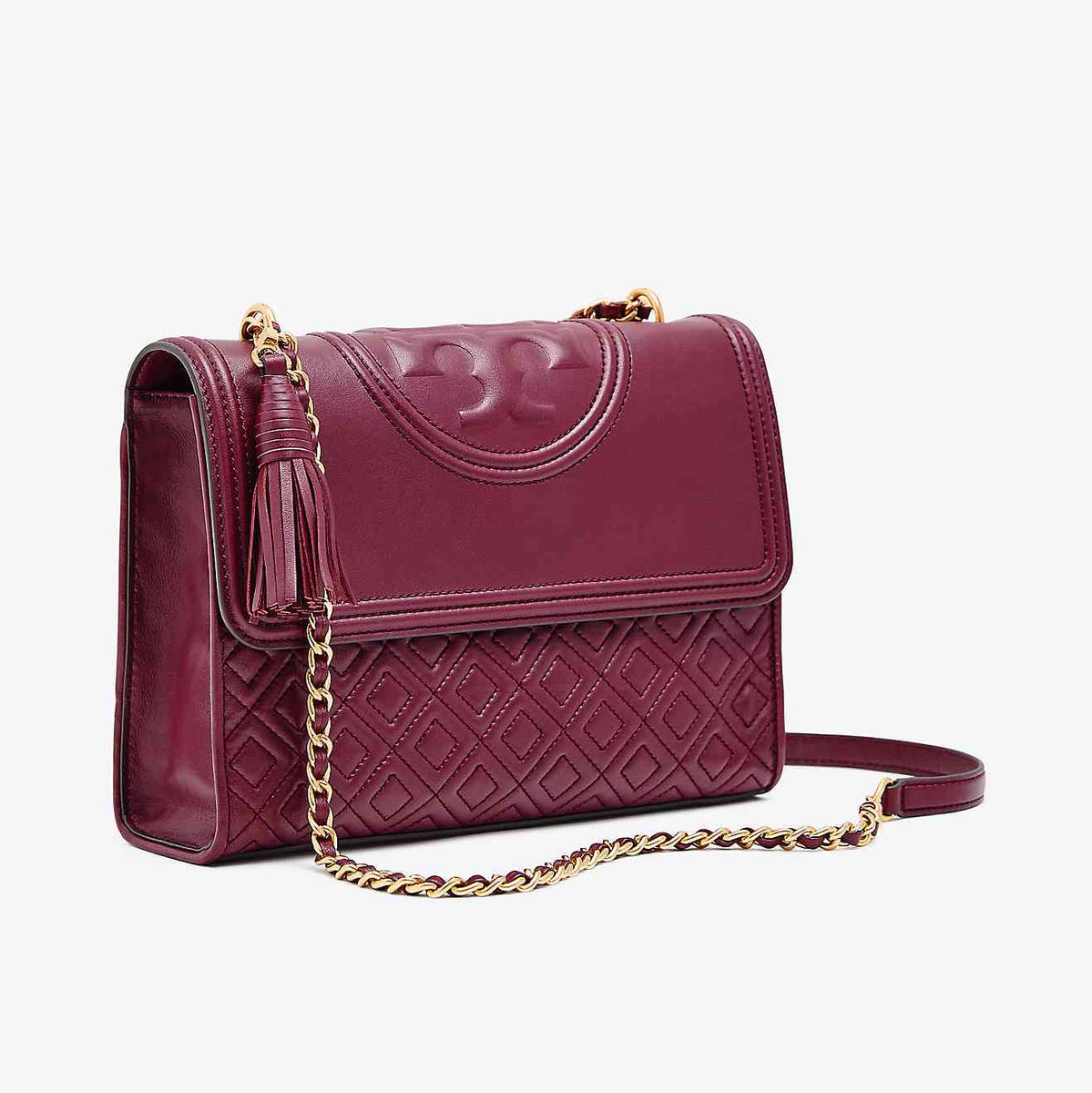 Tory Burch 43833 Fleming Convertible Shoulder Bag Medium Claret Balilene
