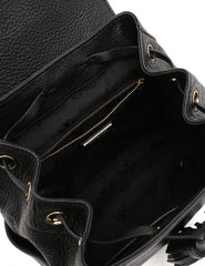 Tory Burch 48362 Whipstitch Logo Mini Backpack Leather Bag Black