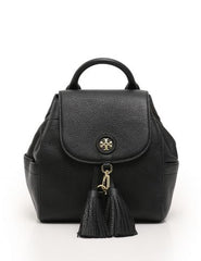 Tory Burch 48362 Whipstitch Logo Mini Backpack Leather Bag Black