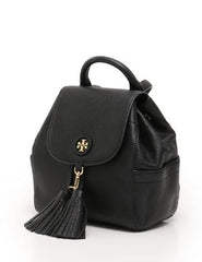 Tory Burch 48362 Whipstitch Logo Mini Backpack Leather Bag Black