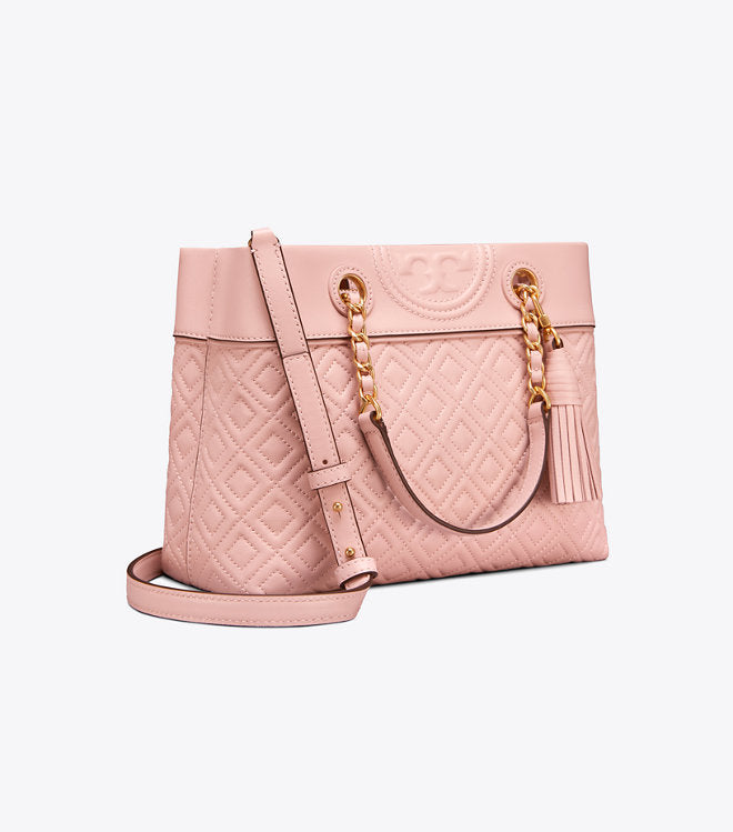 Leather satchel Tory Burch Pink in Leather - 25748686
